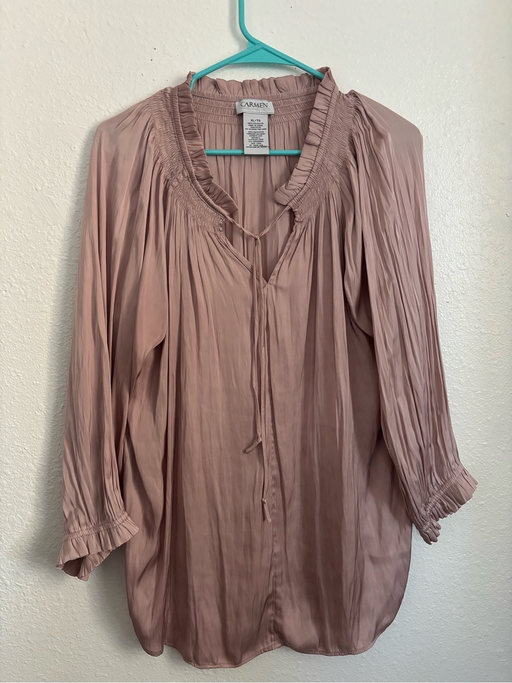 Carmen Marc Valvo Rose Blouse - Women's Long-Sleeve Peasant Top